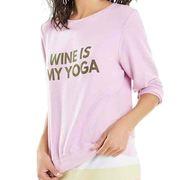 Wildfox Wine Is My Yoga Sweatshirt - Picture 2 of 4